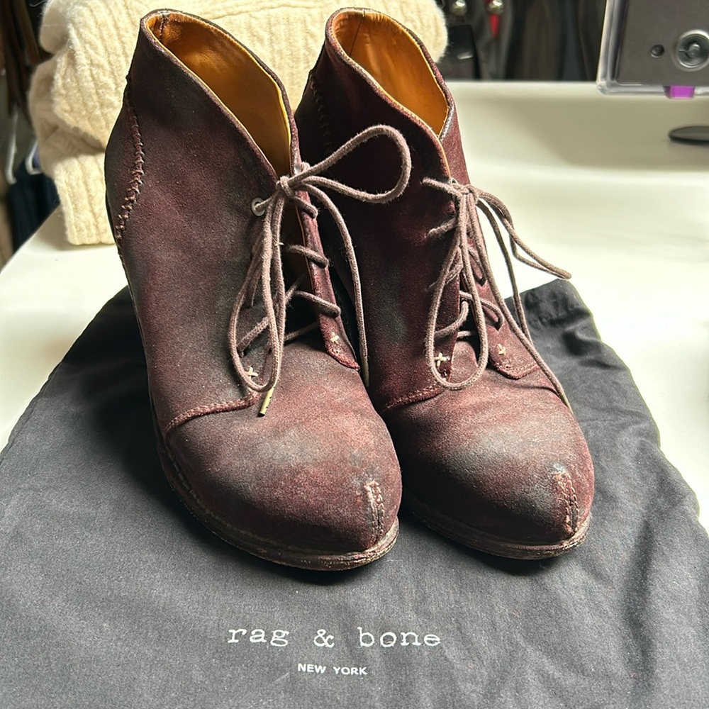 Rag & Bone Burgundy Wedge
